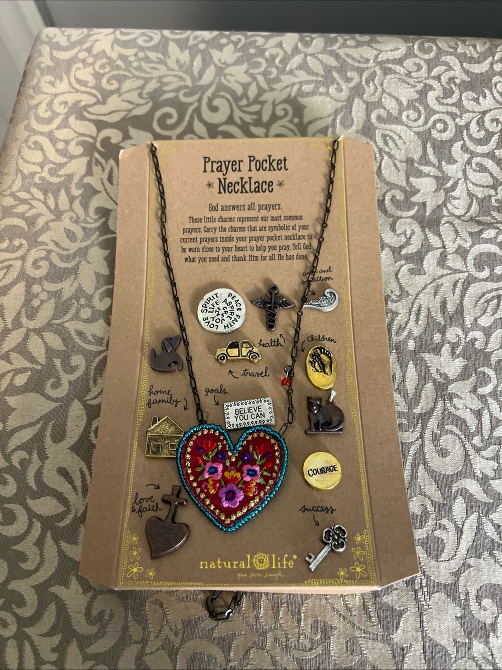 Milagro Prayer Pocket Necklace - Multiple Prayer Charms - Unused